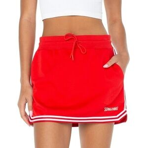 Spalding Red Skort with White Stripes